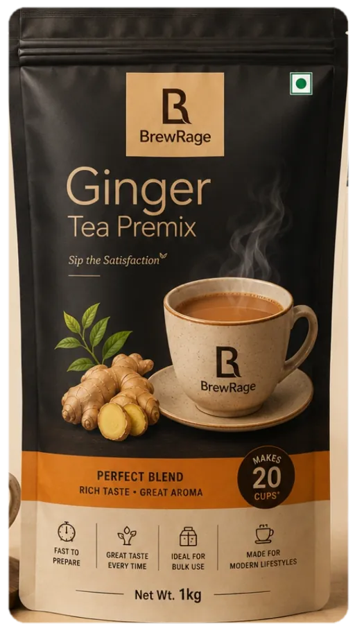 BrewRage Ginger Tea Premix, 1kg pouch