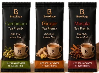 Cardamom, Ginger and Masala single-serve sachets